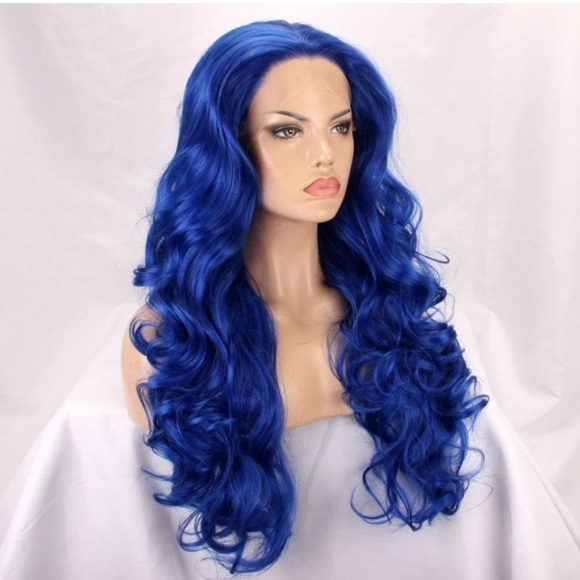 Blue Wavy Lace Front Wig - Picture 3 of 6